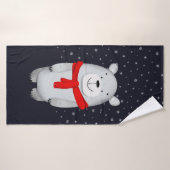 Polar Beer Navy Sneeuwwinter Badhanddoek (Badhanddoek)