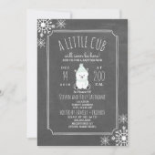 Polar Beer Neutraal Groen Winter Baby shower Kaart (Voorkant)