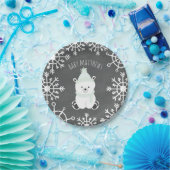 Polar Beer Neutraal Winter Baby shower Papieren Bordje (Feest)