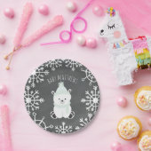 Polar Beer Neutraal Winter Baby shower Papieren Bordje (Feest)