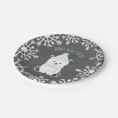 Polar Beer Neutraal Winter Baby shower Papieren Bordje (Gekanteld)