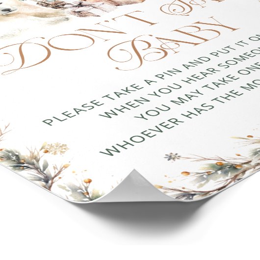 Polar Beer niet zeggen Baby spel Poster (Hoek)