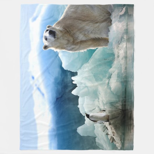 POLAR BEER NODIGT PINGUÏN UIT OM TE LUNCHEN FLEECE DEKEN (Voorkant)