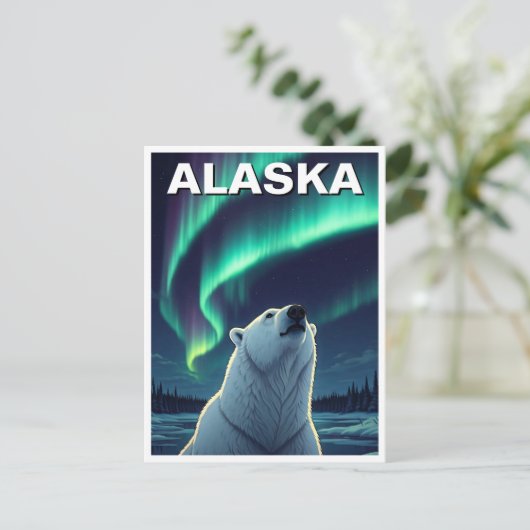 Polar Beer noorderlicht Alaska Briefkaart (Staand voorkant)