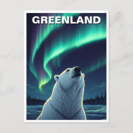 Polar Beer noorderlicht Groenland Briefkaart