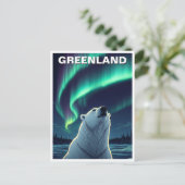 Polar Beer noorderlicht Groenland Briefkaart (Staand voorkant)