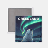 Polar Beer noorderlicht Groenland Magneet (Voorkant / Achterkant)