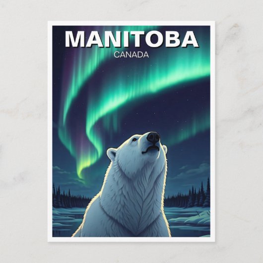 Polar Beer noorderlicht Manitoba Nederland Briefkaart (Voorkant)
