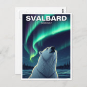 Polar Beer noorderlicht Svalbard Noorwegen Briefkaart (Voorkant / Achterkant)