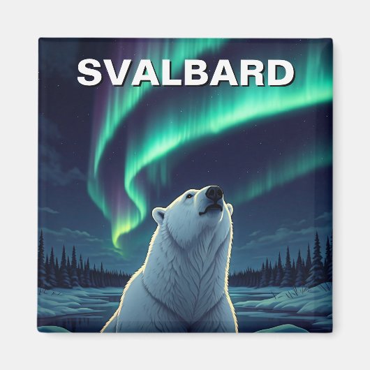 Polar Beer noorderlicht Svalbard Noorwegen Magneet (Voorkant)