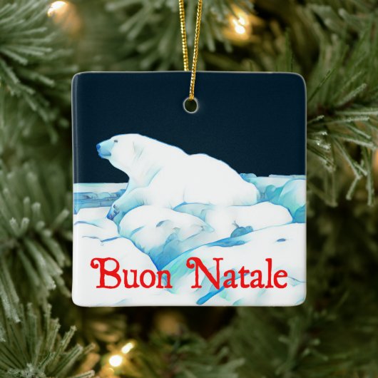 Polar Beer on Ice - buon natale Keramisch Ornament (Boom)
