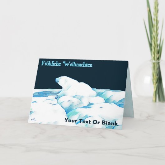 Polar Beer on Ice - Fröhliche Weihnachten Feestdagen Kaart (Voorkant)