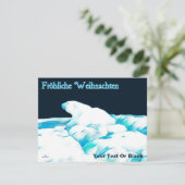 Polar Beer on Ice - Fröhliche Weihnachten Feestdagenkaart (Staand voorkant)