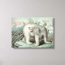 Polar Beer on Iceberg  Illustration 18x13" Canvas Afdruk