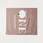 Polar Beer One Cute Animal First Birthday Wandkleed (Voorkant (horizontaal))