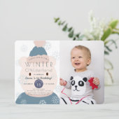 Polar Beer Onederland Boy 1e foto Verjaardag Kaart (Staand voorkant)