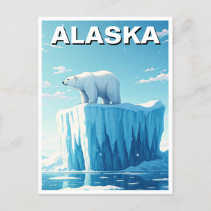 Polar Beer op een Iceberg Alaska Briefkaart