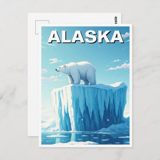Polar Beer op een Iceberg Alaska Briefkaart (Voorkant / Achterkant)