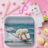 Polar Beer op een surfplank Papieren Bordje (Feest)