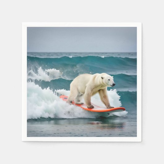 Polar Beer op een surfplank Servet (Voorkant)