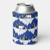 Polar Beer op Iceberg Naadloos Patroon. Blikjeskoeler (Blikje Achterkant)