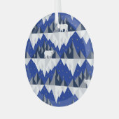 Polar Beer op Iceberg Naadloos Patroon. Glas Ornament (Voorkant links)