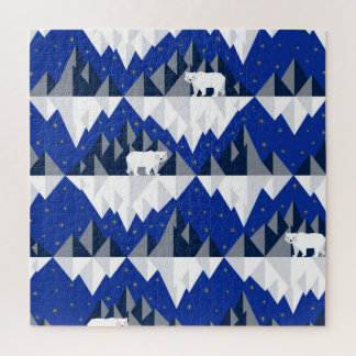 Polar Beer op Iceberg Naadloos Patroon. Legpuzzel