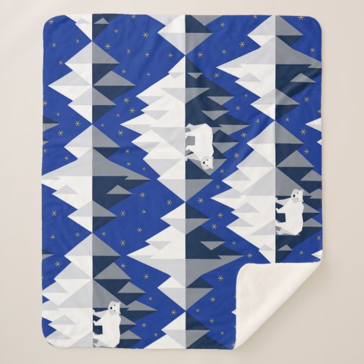 Polar Beer op Iceberg Naadloos Patroon. Sherpa Deken (Voorkant)