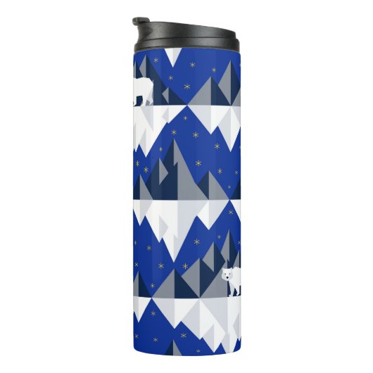 Polar Beer op Iceberg Naadloos Patroon. Thermosbeker (Geroteerd rechts)