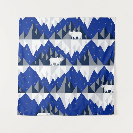 Polar Beer op Iceberg Naadloos Patroon. Wandkleed (Voorkant)