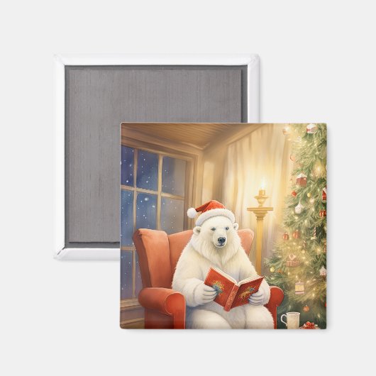 Polar Beer op kerstavond lezen Magneet (Voorkant / Achterkant)