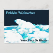 Polar Beer over ijskap - Fröhliche Weihnachten Feestdagenkaart (Voorkant)