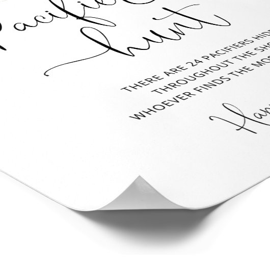 Polar beer Pacifier jacht baby shower game Poster (Hoek)