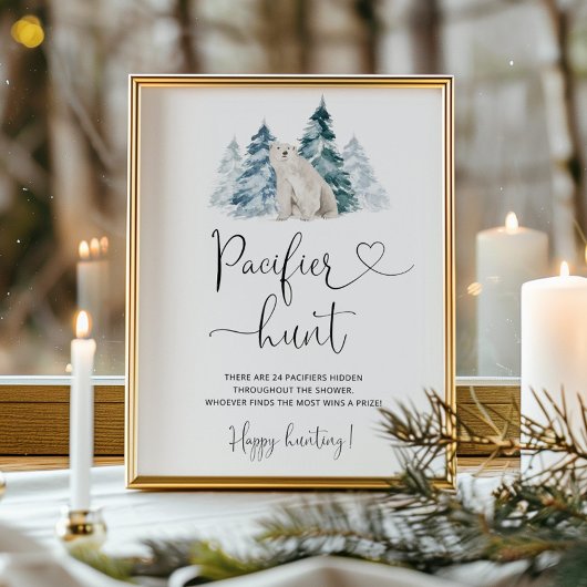 Polar beer Pacifier jacht baby shower game Poster