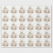 Polar beer, Pasgeboren Vakantie Cadeaupapier (Vlak)