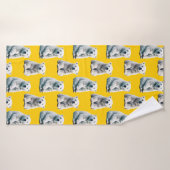Polar Beer Pattern Design op geel Badhanddoek (Badhanddoek)