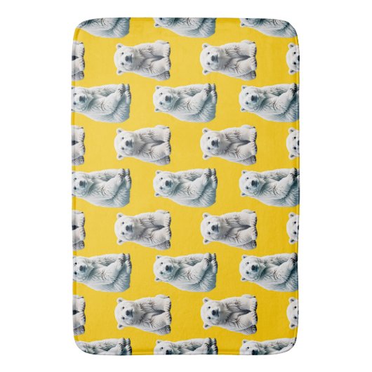 Polar Beer Pattern Design op geel Badmat (Voorkant Verticaal)