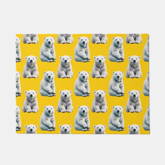 Polar Beer Pattern Design op geel Deurmat (Voorkant)