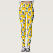 Polar Beer Pattern Design op geel Leggings (Voorkant)