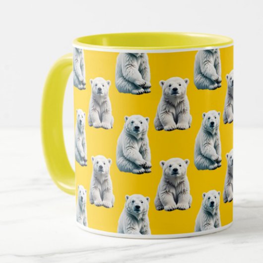 Polar Beer Pattern Design op geel Mok