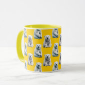 Polar Beer Pattern Design op geel Mok (Voorkant links)