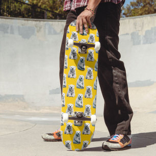 Polar Beer Pattern Design op geel Persoonlijk Skateboard