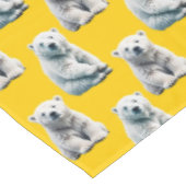Polar Beer Pattern Design op geel Tafelkleed (Gekanteld)
