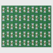 Polar Beer Pattern Green Holiday Wrapping Paper Cadeaupapier (Vlak)