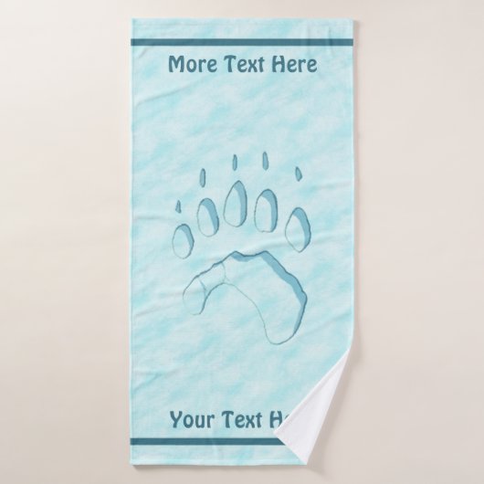 Polar Beer Paw Print Bad Handdoek (Badhanddoek)