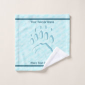 Polar Beer Paw Print Bad Handdoek (Wasdoekje)