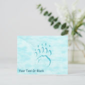 Polar Beer Paw Print Briefkaart (Staand voorkant)