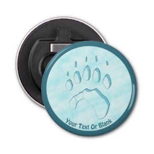 Polar Beer Paw Print Button Flesopener