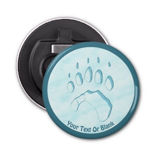 Polar Beer Paw Print Button Flesopener (Voorkant)