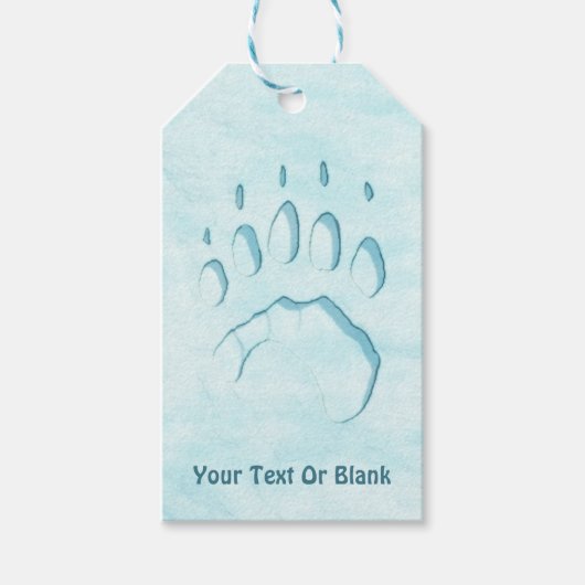 Polar Beer Paw Print Cadeaulabel (Voorkant)